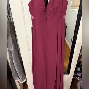 Azazie V-Neck Plum Dress